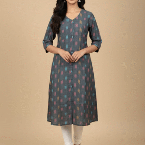 4858-  Ikkat A line  Kurtis