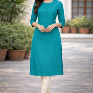 Premium Teal Color  Solid Kurti