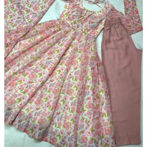 Elegant Floral Printed Anarkali Outfit