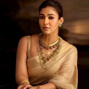 Nayanthara Saree in Rich Gold Silk with Elegant Weave