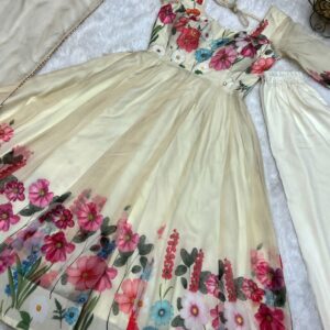 Organza Floral Anarkali