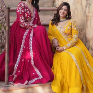 Royal Embroidered Anarkali Gown With Dupatta