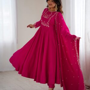 Premium Embellished Anarkali Dress for Festive Wear