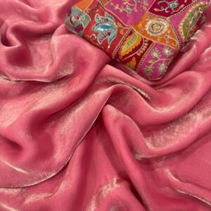 Women's Tissue Silk Saree with Designer Patchwork Blouse & Elegant Finish | Includes Blouse Piece