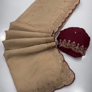 Minimal Luxe Saree with Subtle Border Design & Trendy Blouse | Includes Blouse