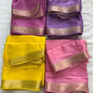Designer Silk Blend Saree with Classic Zari Border & Graceful Look | Comes with Blouse