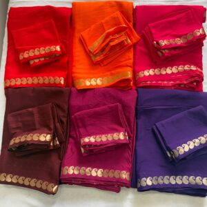 Trendy Designer Saree with Artistic Border & Blouse