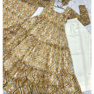 Women’s Designer Anarkali Dress with Dupatta Set