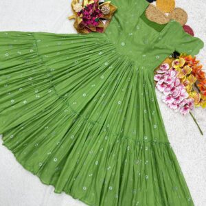 Women’s Embroidered Fit & Flare Cotton Frock Dress