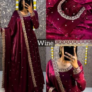 Premium Rich sequence embroidery Gown + Dupata