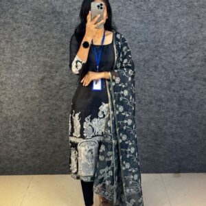 Traditional Kalamkari Printed Kurti with Floral Printed Dupatta