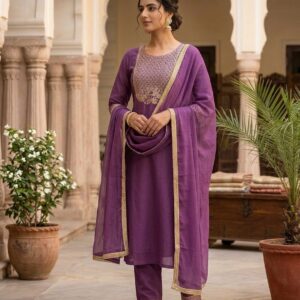 classic three-piece embroid suit set