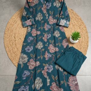 Draped in refreshing shades and prints these kurta sets are your invitation to embrace easy elegance.
