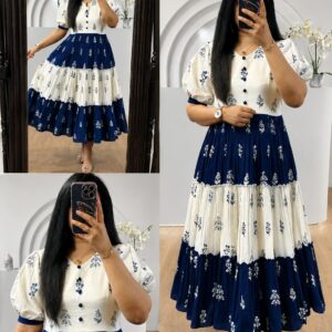 Trendy Women's Floral Printed Fit & Flare Midi Dress