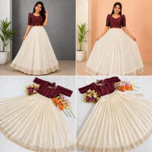 Space Silk Sequins Embroidered Lehenga Set