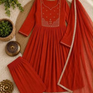 pleated flared Anarkali style