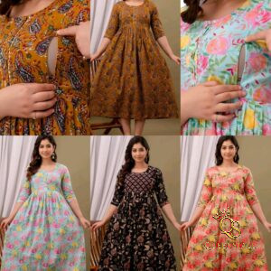 Women's Pure Cotton Printed Maternity & Nursing Attire