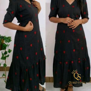 Crimson Heart Black Nursing Dress