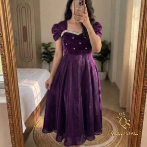 Exclusive Premium Space Silk Handwork Flair Maxi Gown